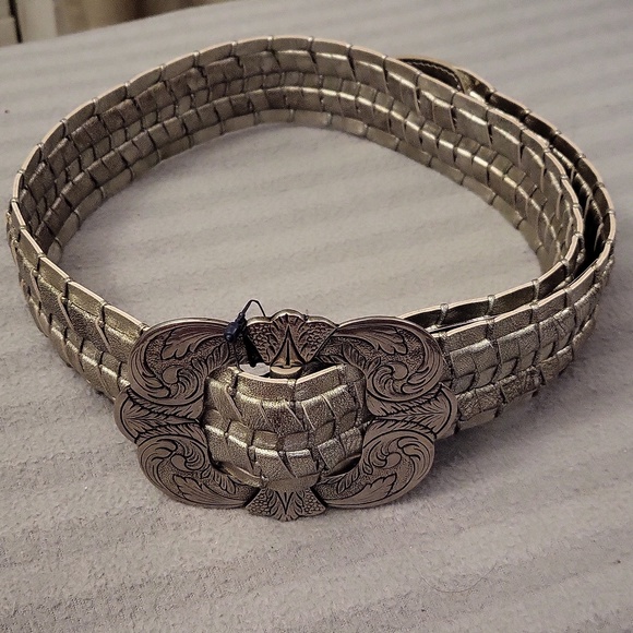 New Ralph Lauren Women's Genuine leather Belt Silver Color Size US S - Picture 7 of 7